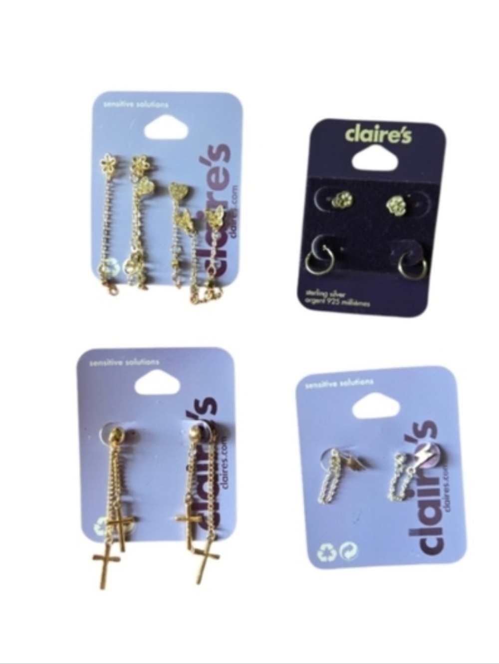 Claire's Gold and Silver Mixed Earring  4 Pc Set - Mixed  Styles
